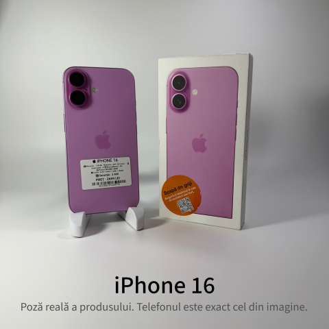 iPhone 16 - iPhone 16 128GB Pink Grad A • Second Hand • GARANȚIE 2 ANI