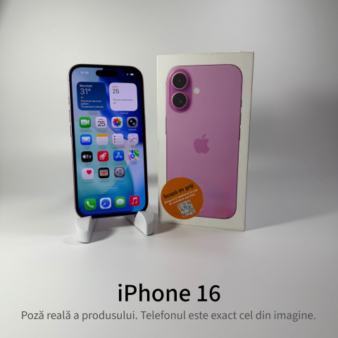iPhone 16 128GB Pink Grad A • Second Hand • GARANȚIE 2 ANI [1]