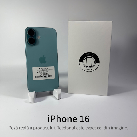 iPhone - iPhone 16 128GB Teal Grad A • Second Hand • GARANȚIE 2 ANI