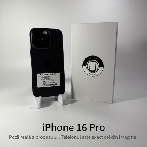 iPhone - iPhone 16 Pro 128GB Black Grad B • Second Hand • GARANȚIE 2 ANI