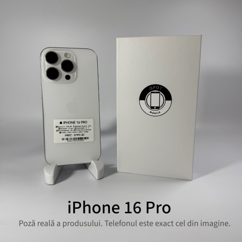 iPhone - iPhone 16 Pro 256GB White Grad A – Second Hand - GARANȚIE 2 ANI