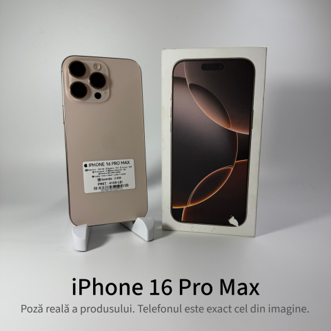 iPhone - iPhone 16 Pro Max 256GB Desert Grad A • Second Hand • GARANȚIE 2 ANI