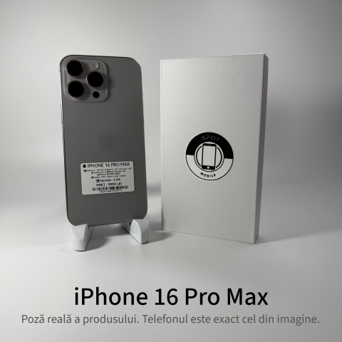 iPhone - iPhone 16 Pro Max 256GB Natural Grad A • Second Hand • GARANȚIE 2 ANI