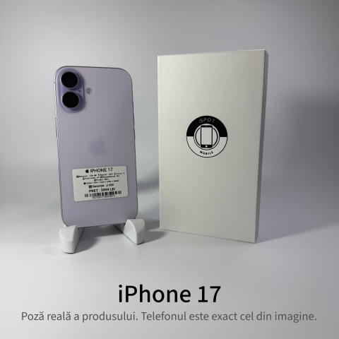 Telefoane - iPhone 17 256GB Lavender NOU (Activat) - Grad A+ - GARANTIE 2 ANI