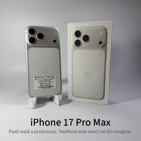 iPhone - iPhone 17 Pro Max 256GB Silver Grad A+ – Second Hand  - GARANȚIE 2 ANI