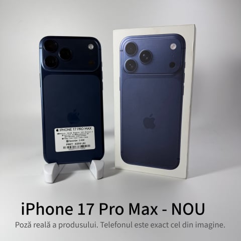iPhone - iPhone 17 Pro Max 256GB NOU Blue Grad A+ • Second Hand • GARANȚIE 2 ANI