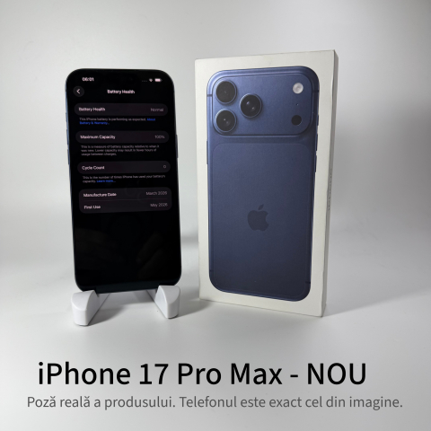 iPhone 17 Pro Max 256GB NOU Blue Grad A+ • Second Hand • GARANȚIE 2 ANI [3]