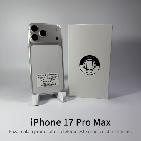 Telefoane - iPhone 17 Pro Max 256GB Silver Grad A+ • Second Hand • GARANȚIE 2 ANI