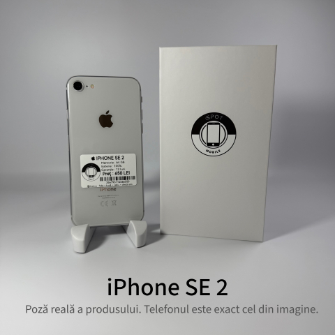 iPhone - iPhone SE (2020) 64GB Silver Grad A – Second Hand - GARANȚIE 2 ANI