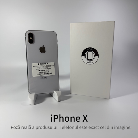 iPhone - iPhone X 64GB Silver Grad A – Second Hand - GARANȚIE 2 ANI