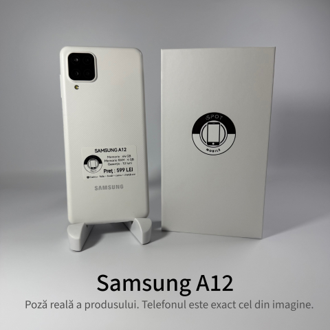 Samsung - Samsung Galaxy A12 64GB White Grad A – Second Hand  - GARANȚIE 2 ANI
