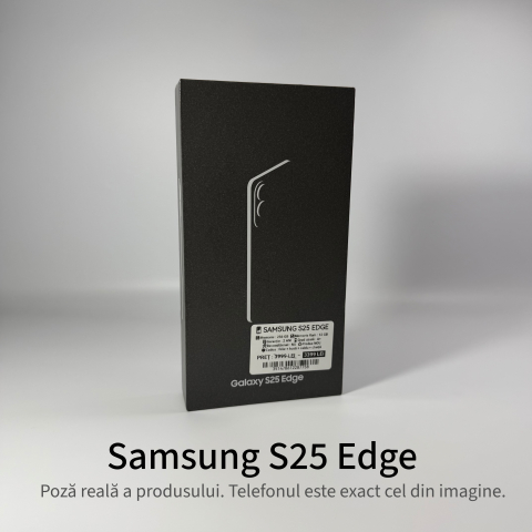 Samsung - Samsung S25 Edge Jet Black  256 GB - Nou Sigilat - GARANȚIE 2 ANI