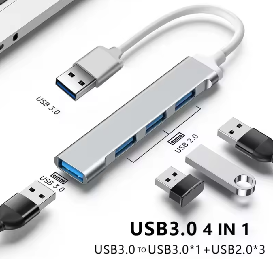 Adaptor 4 in 1 Hub USB 3.0, Silver [7]