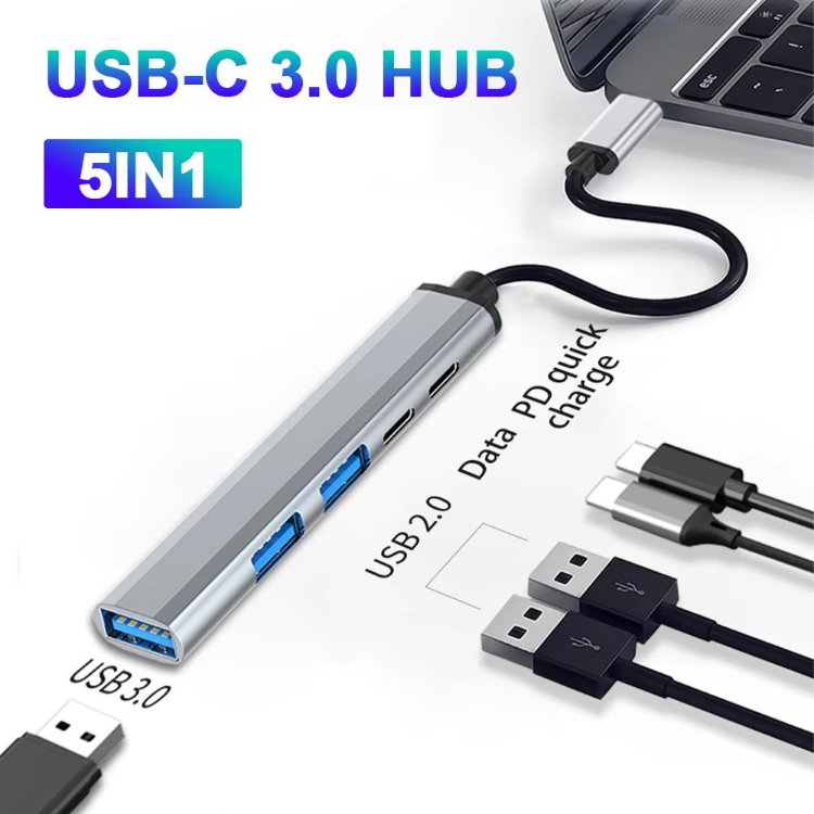 Adaptor 5 in 1 Type-C la HUB USB [5]