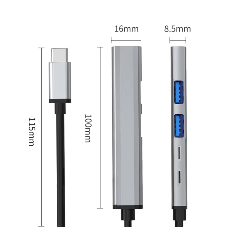Adaptor 5 in 1 Type-C la HUB USB [4]