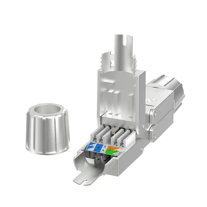 Adaptor modular prelungire cablu retea rj45, ecranat, Cat6A, pentru cabluri cu fire grose STP, FTP [2]