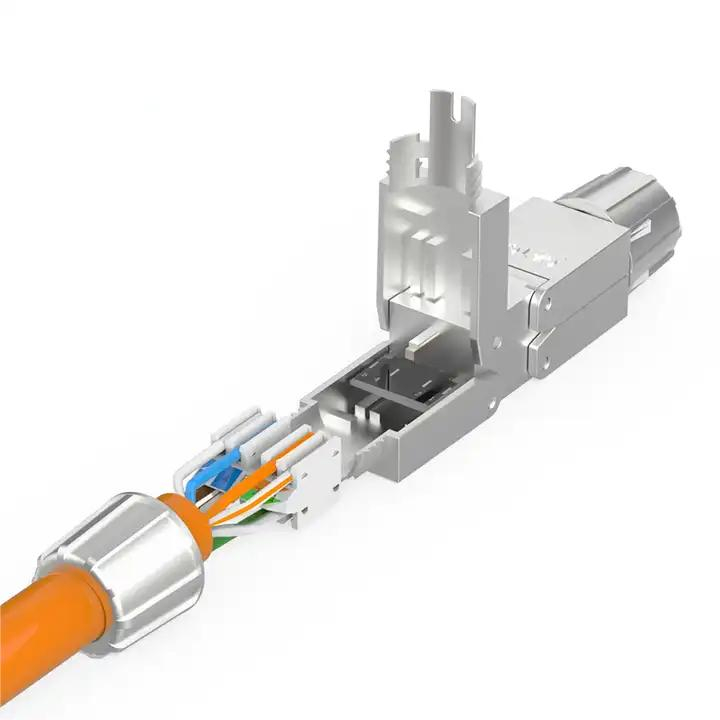 Adaptor modular prelungire cablu retea rj45, ecranat, Cat6A, pentru cabluri cu fire grose STP, FTP [5]