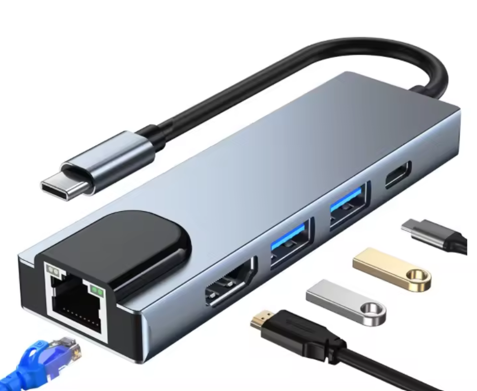 Adaptor Multifuncțional 5 in 1 USB-C, HDMI , RJ45, USB 3.0 [4]