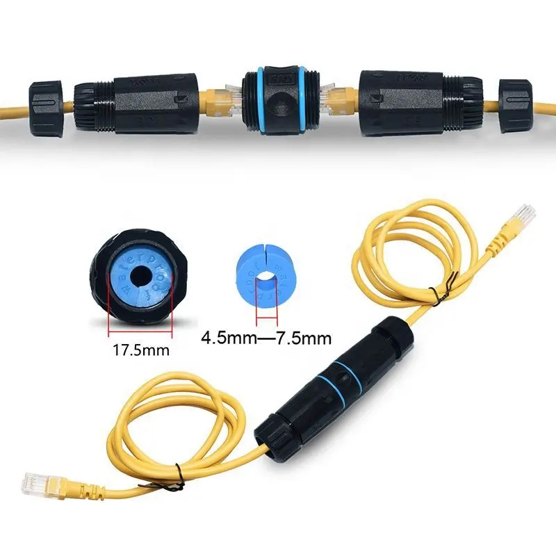 Adaptor Profesional prelungire cablu retea RJ45 exterior, Waterproof IP68, Negru [5]