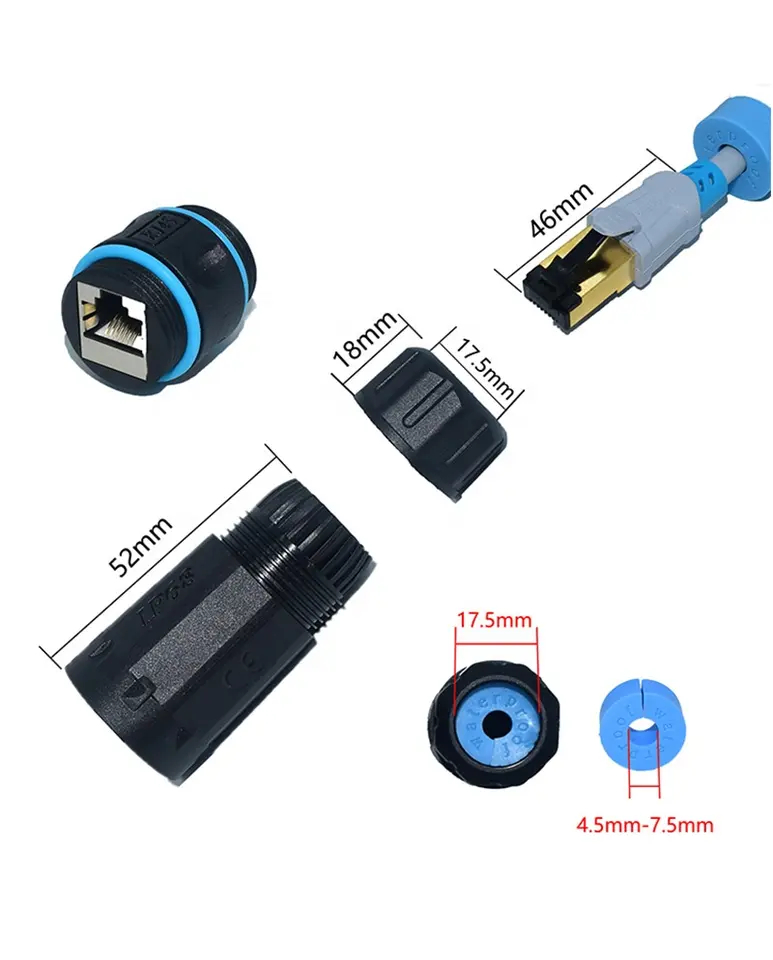 Adaptor Profesional prelungire cablu retea RJ45 exterior, Waterproof IP68, Negru [4]
