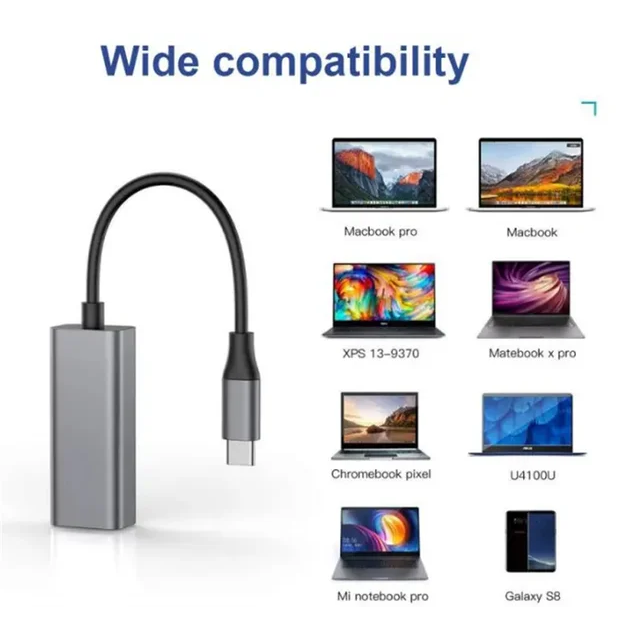 Adaptor Type C la RJ45 Ethernet Gigabit, 1000 mbps, Argintiu [3]