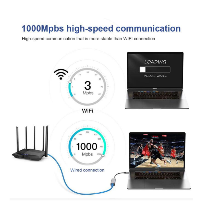 Adaptor USB 3.0 la RJ45 Ethernet Gigabit, 1000 mbps, Argintiu [2]