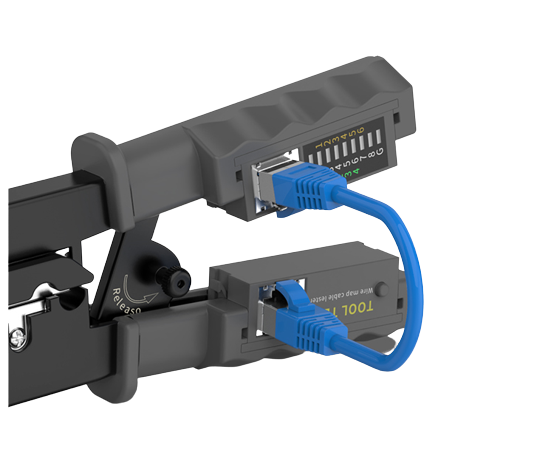 Cleste cu Tester pentru sertizare RJ45, RJ12, RJ11, include 3 baterii LR44 pentru tester, Gri [4]