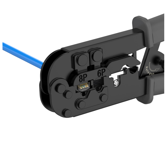 Cleste cu Tester pentru sertizare RJ45, RJ12, RJ11, include 3 baterii LR44 pentru tester, Gri [5]
