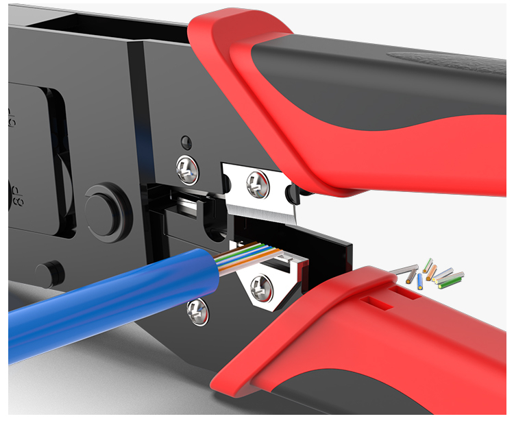 Cleste pentru sertizat RJ45, RJ12, RJ11, Rosu [5]