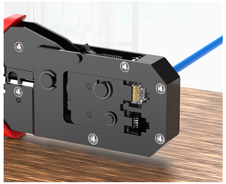 Cleste pentru sertizat RJ45, RJ12, RJ11, Rosu [6]