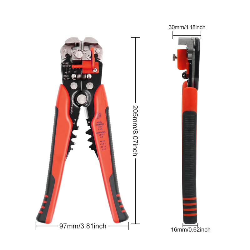 Cleste profesional pentru dezizolarea cablurilor electrice, Rosu [3]