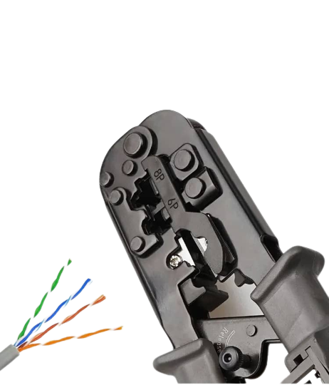 Cleste Profesional pentru sertizare RJ45, RJ12, RJ11, cu tester, Gri [3]