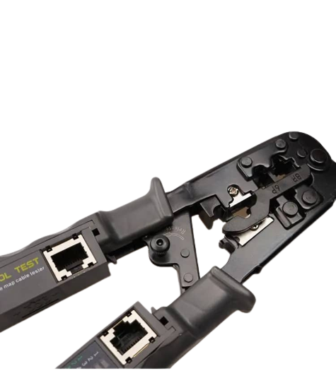 Cleste Profesional pentru sertizare RJ45, RJ12, RJ11, cu tester, Gri [5]