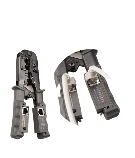 Cleste Profesional pentru sertizare RJ45, RJ12, RJ11, cu tester, Gri [2]