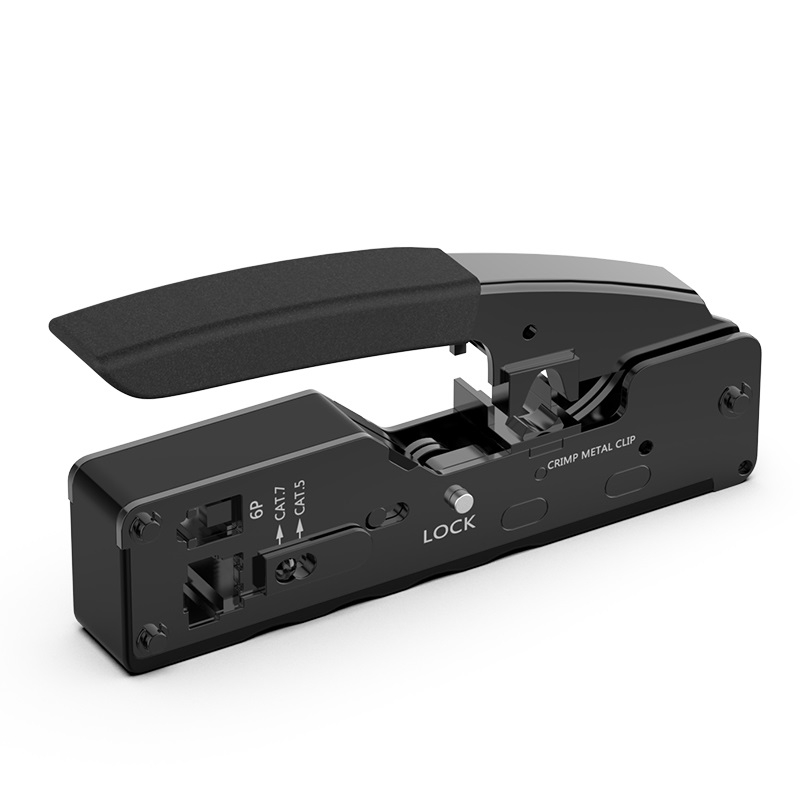 Cleste sertizare RJ45 Cat. 7, RJ12, dezizolare si taiere cablu, Negru [3]