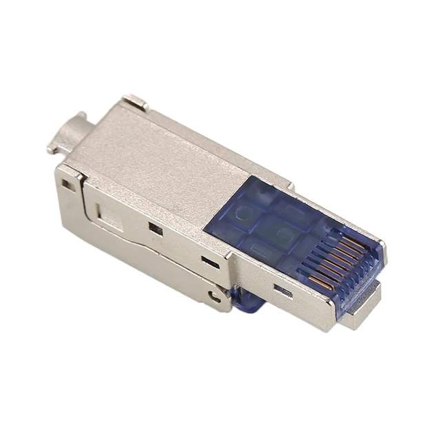 Conector Rj45, Cat. 7, STP, Tool-less Modular, Autosertizare, Albastru [3]