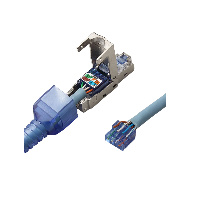 Conector Rj45, Cat. 7, STP, Tool-less Modular, Autosertizare, Albastru [4]