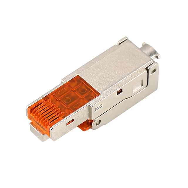 Conector Rj45, Cat. 7, STP, Tool-less Modular, Autosertizare, Portocaliu [4]