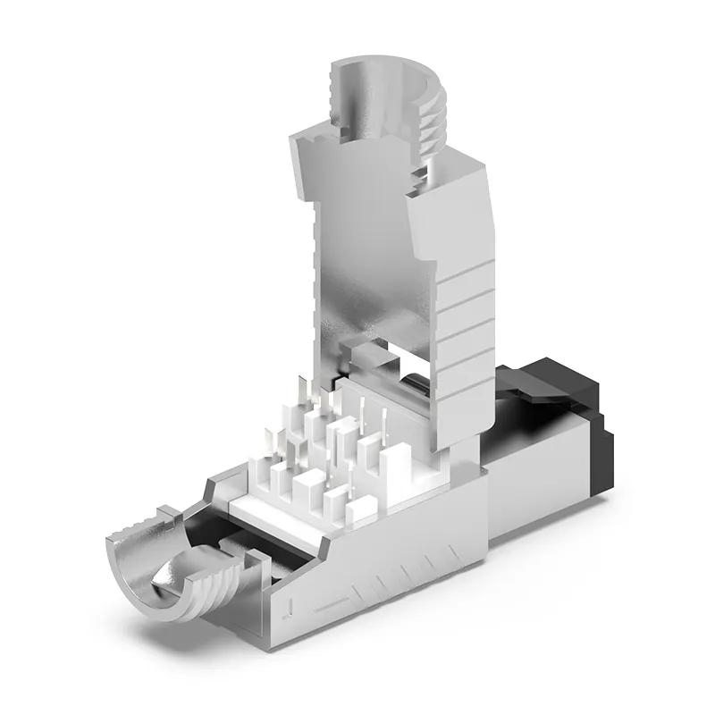 Conector Rj45 Cat.8 ecranat Tool-less Modular, Autosertizare [2]