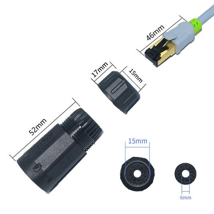 Cupla de retea RJ45 Cat.6 Gigabit, pentru exterior cu capac protectie, waterproof IP68, Negru [2]