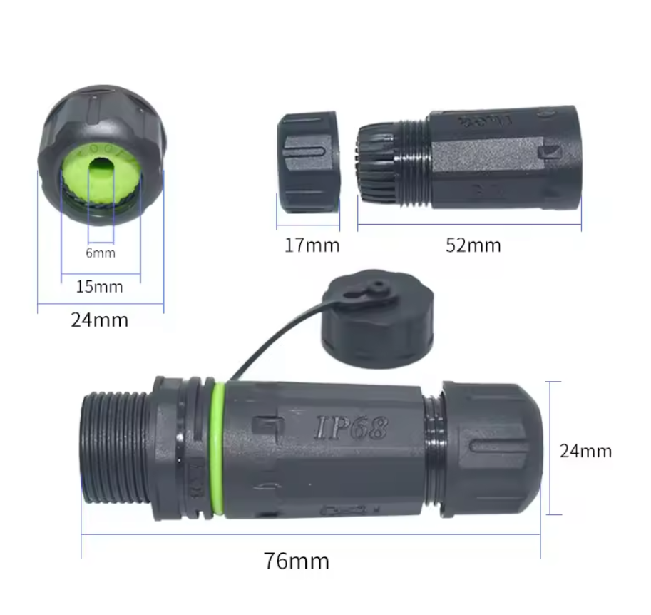Cupla de retea RJ45 Cat.6 Gigabit, pentru exterior cu capac protectie, waterproof IP68, Negru [3]