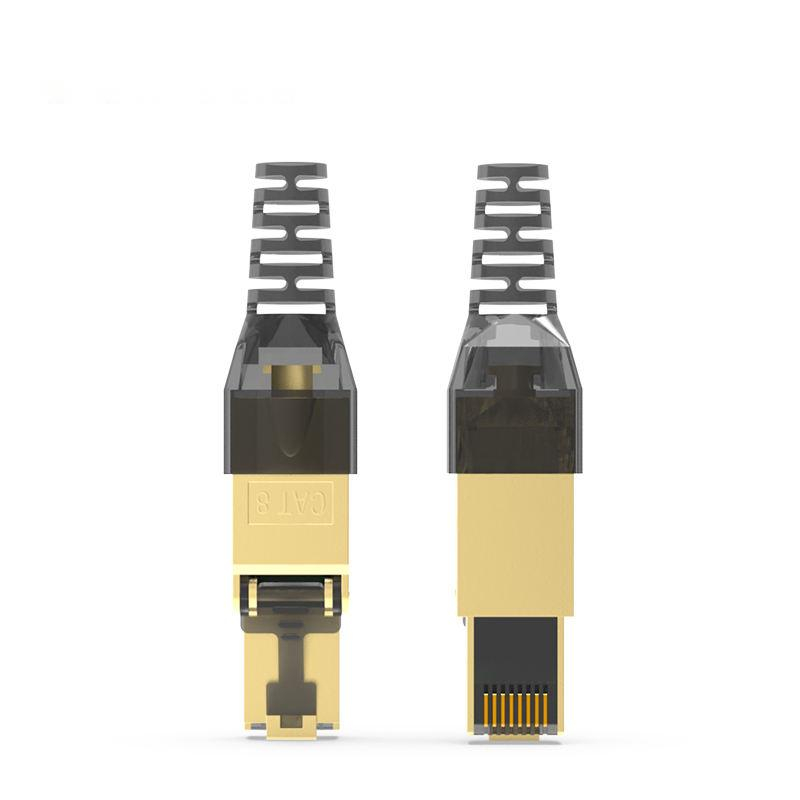 Mufa Rj45 Cat. 8 pentru Cablu cu fire groase STP / FTP Tool-less, Conector Modular, Negru [4]