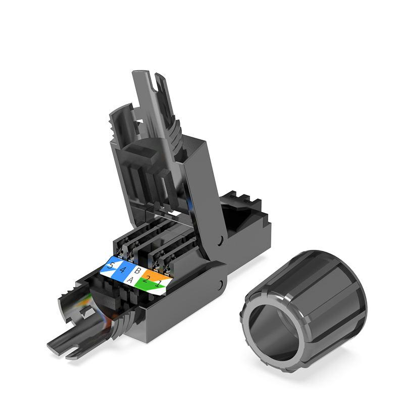 Mufa RJ45 ecranata Cat8 Conector Tool-less Modular, Autosertizare [4]