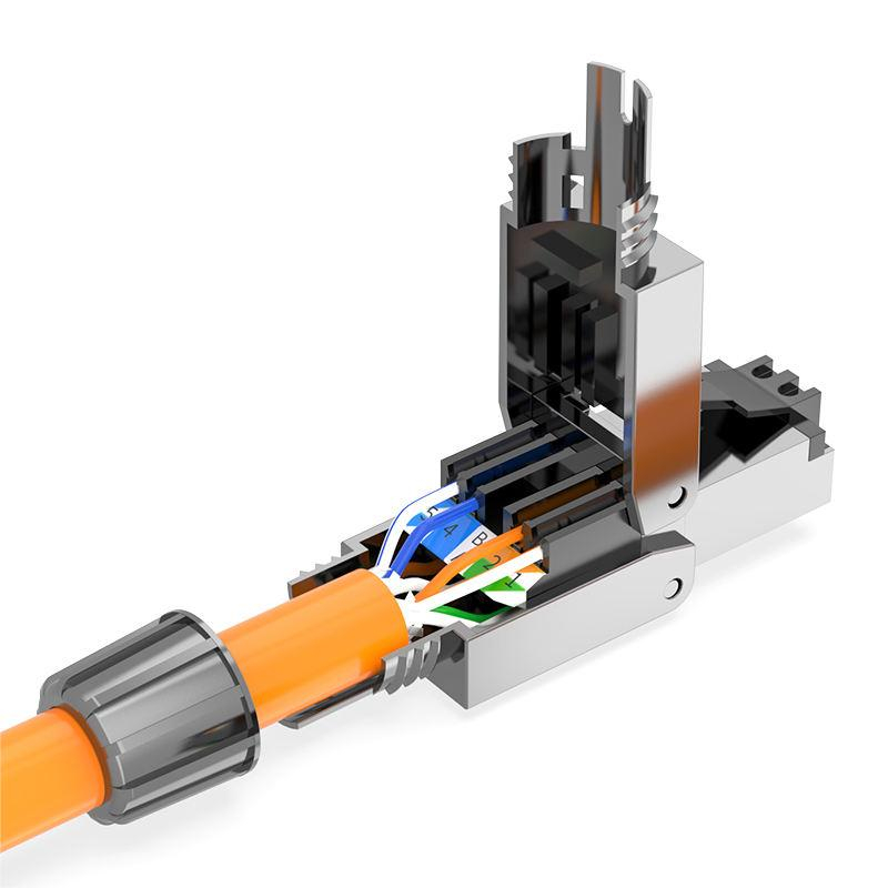 Mufa RJ45 ecranata Cat8 Conector Tool-less Modular, Autosertizare [5]