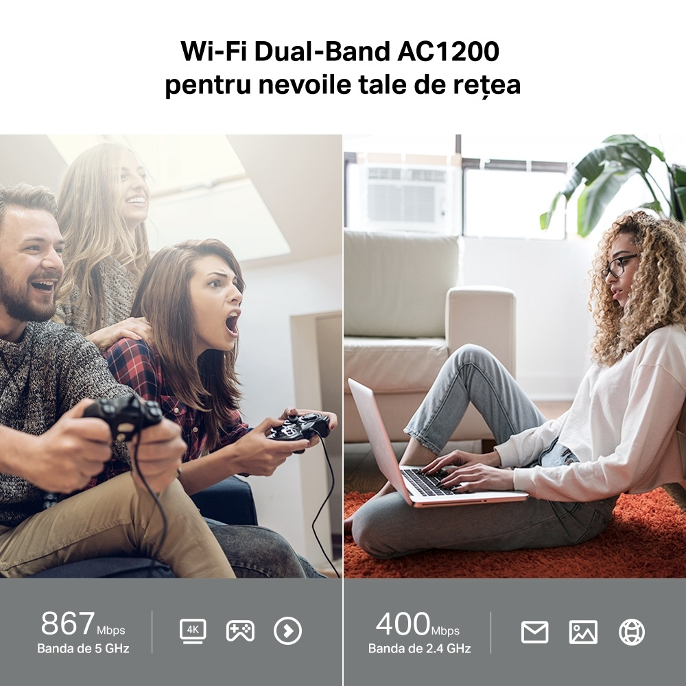 Router Wireless Gigabit TP-LINK Archer A64 AC1200, Dual-Band 400 + 867 Mbps [4]