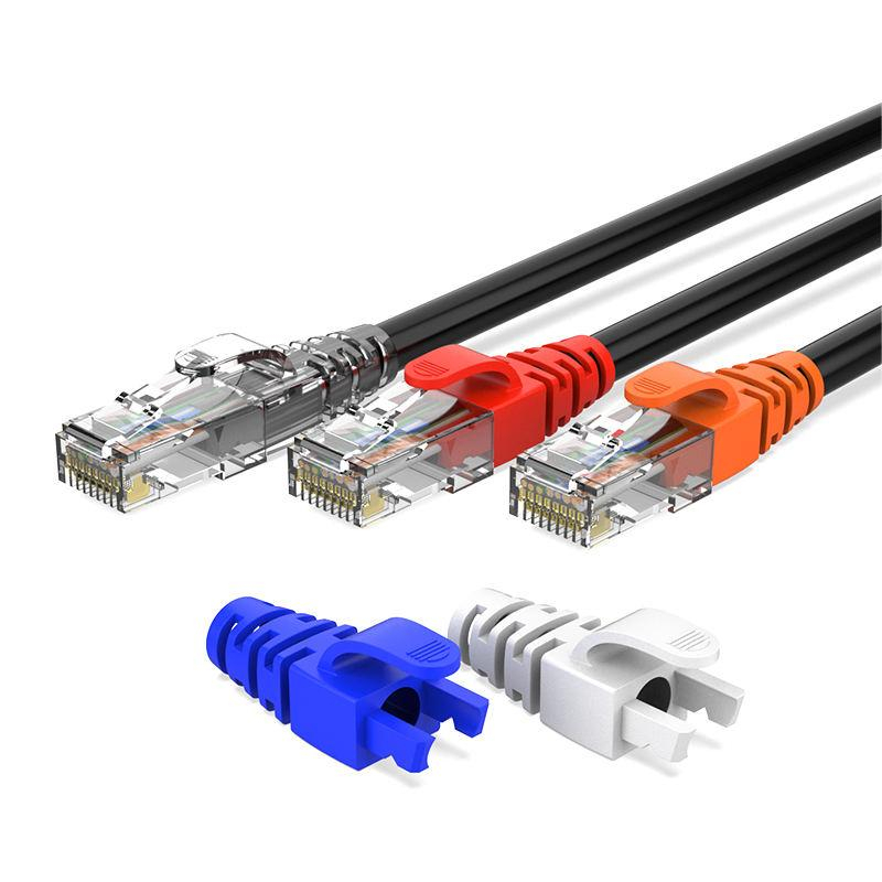 Set 10 mufe RJ45, Cat.6 cu manson, Albastru [5]