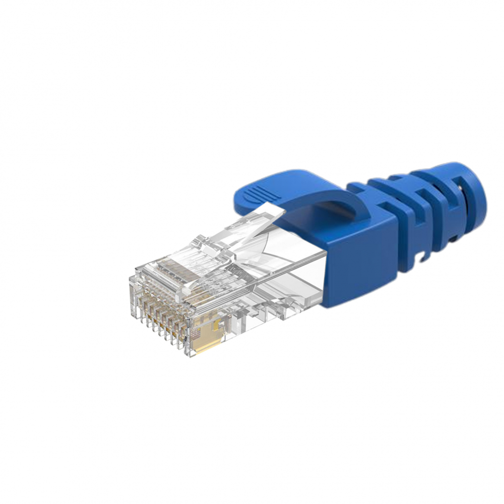 Set 10 mufe RJ45, Cat.6 cu manson, Albastru [2]