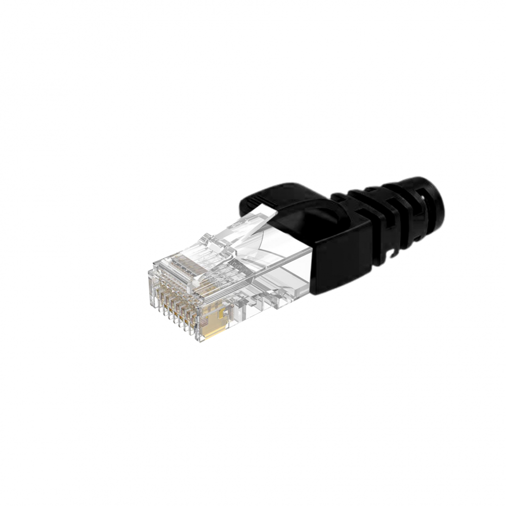 Set 10 mufe RJ45, Cat.6 cu manson, Negru [3]