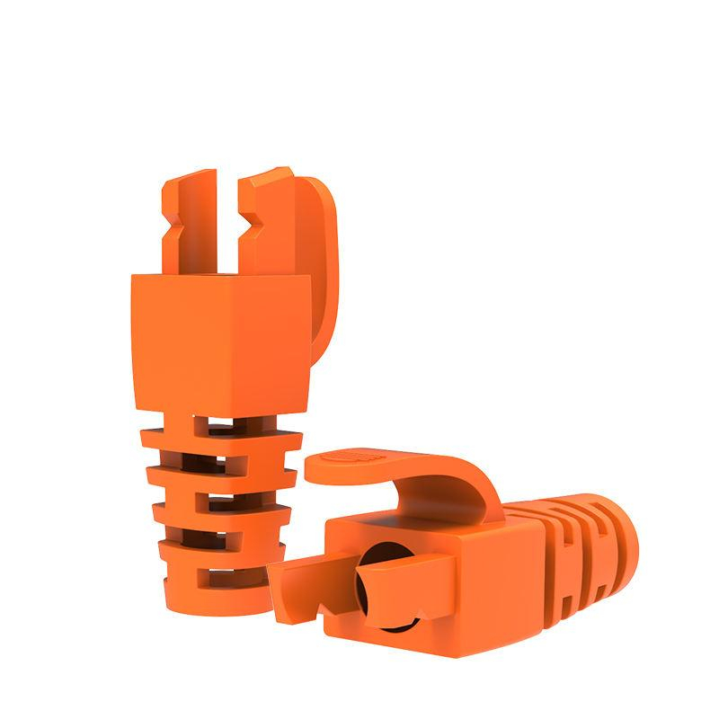 Set 10 mufe RJ45, Cat.6 cu manson, Portocaliu [4]