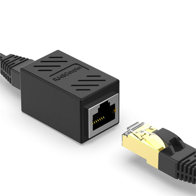 Set 4 Adaptoare prelungire cablu retea RJ45 Cat.6, UTP, FTP, STP, Negru [4]